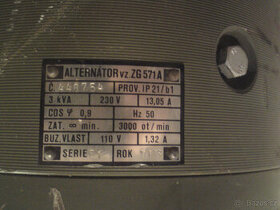 Generátor, alternátor 3kW 1F - 1