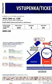 6x - Česko x Kanada , MS 2024 - hokej