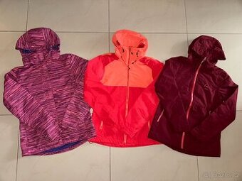 3x dámská turistická šusťáková bunda vel. S-M (36-38)