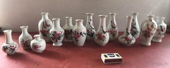 porcelánové vázičky - čínský dekor - 14 ks - 1