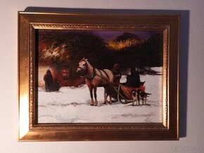 Olejomalba na plátně - zdobený rám 490x390 mm - 07 -