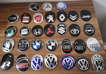 Středové samonalepovaci pokovené loga 56mm