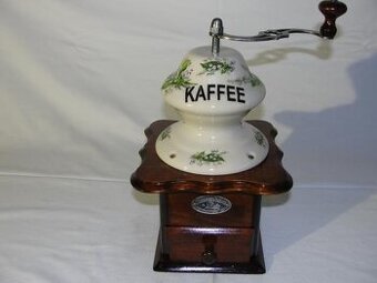 Porcelánový, velký, stolní, mlýnek na kávu - Konvalinky 1