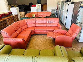 929 Kožená rohová sedací souprava sedačka HIMOLLA + TV křesl