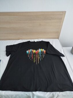 Nové černé tričko/halenka srdce