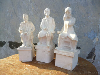 3x sádrová socha Bedřicha Smetany