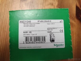Prodám nové proudové chrániče Schneider 2P-40A-30mA-A-SI