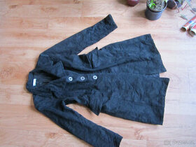 Jarní plášť M/38, černý, plastický vzor, 100% bavlna