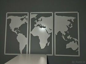 Obraz světadíl Kovová nástěnná dekorace mapa světa