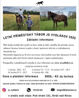 Příměstský tábor u koni v Liberci - poslední volná místa