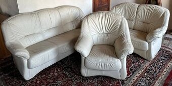 Luxusní kožená sedací souprava 3+2+1, 4383