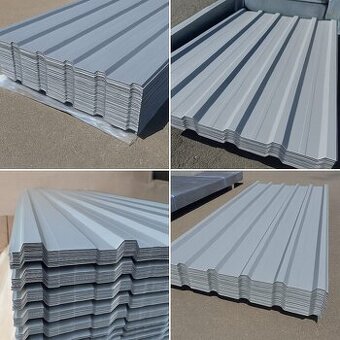 Trapézový plech T18 – 0,50 mm RAL 7001 – od 180 Kč/m²