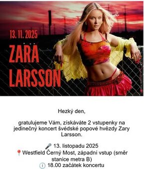 Zara Larsson 13.11.2025 Praha