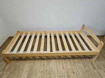 2 ks Dřevěná postel 90×200 cm + rošt