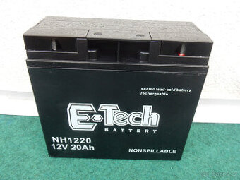 Baterie akumulátor do zahradního traktůrku E-tech 12V 20Ah
