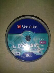 Prodám Verbatim DVD-RW, 4.7GB, 4x, 10ks, spindle