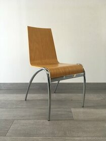 Dýhovaná židle - dřevěný sedák - 1