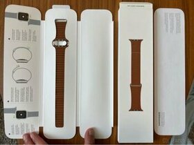 Apple Watch řeminek - originální pásek kožený tah hnědý - 1