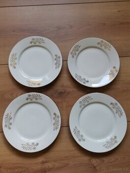 4x talíř, československý porcelán