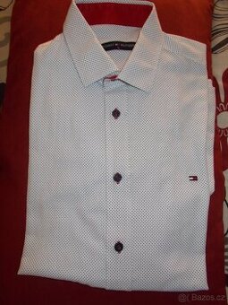 NÁDHERNÁ PÁNSKÁ ZNAČKOVÁ KOŠILE TOMMY HILFIGER V. L NOVÁ