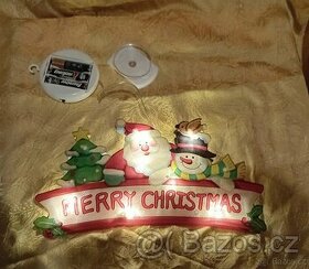 nová vánoční svítící dekorace - Merry Christmas - sněhulák a - 1