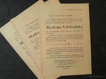 Akademie Velehradská - propagační leták, ediční program 1946