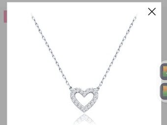 Zlatý náhrdelník srdce z bílého zlata s bílými zirkony