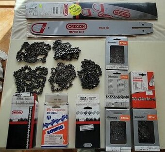 NOVÉ ŘETĚZY K MOTOROVÝM A ELEKTRICKÝM PILÁM, ŘETEZOVÁ LIŠTA.