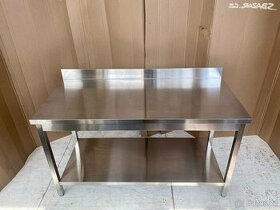 Nerezový stůl s policí 180x60x85 - 1