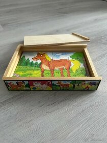 Dřevěné puzzle 4 zvířátka - 1