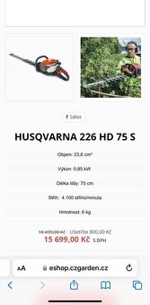 Husqvarna 226 HD 75 profi plotostřih