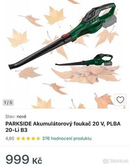 PARKSIDE Akumulátorový foukač 20 V, PLBA 20-Li B3 - 1