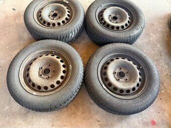 Plechové disky 5x112 R15 včetně zimních pneu Fulda montero 3