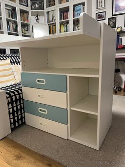 Prebalovaci pult Smästad IKEA bílo modrý