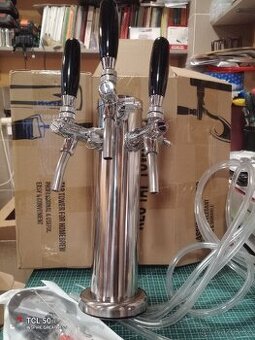 Výčepní stojan (pípa) 3 ks pákového kohoutu, 3 okruhy. - 1