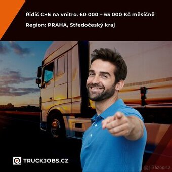 Řidič C+E na vnitro. 60 000 – 65 000 Kč měsíčně