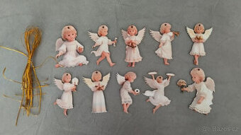 DŘEVĚNÝ ANDĚL SADA 10KS - DEKORACE - 1