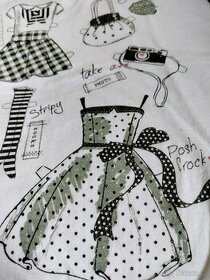 Bílé bavl.triko s módními obrázky, vel.122