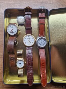 Prodám panske,dámské hodinky.Ps.plechova krabice gratis.