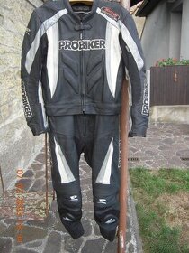 Kožená dvoudílná moto kombinéza Probiker - 1