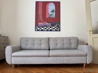 Rozkládací pohovka s dvoulůžkem a úložným prostorem