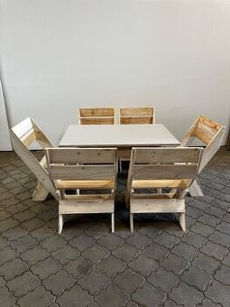 Zahradní posezení - stůl + 6 židlí (možno i jednotlivě)
