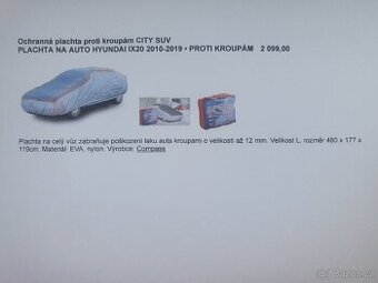 Ochrannou plachtu CITY SUV HYUNDAI IX20