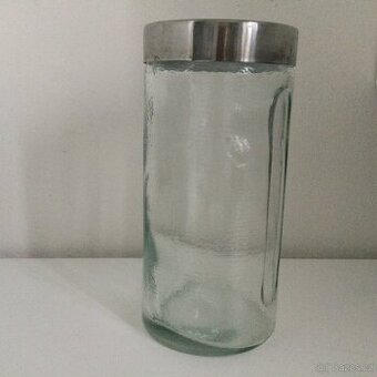 Sklenena doza vysoka s uzaverem nová