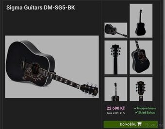 Prodám Kytaru Sigma Sg5 BK