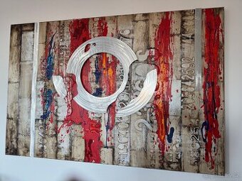 Velký designový 3D obraz – moderní abstrakce (150 × 75 cm)