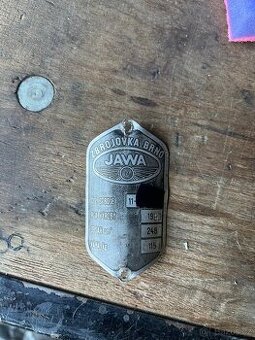 Štítek Jawa 250 pérák