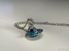 Vivienne Westwood Necklace Tri-Color Stone Tiny Orb
