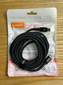 2x USB-C značkový kabel Toocki 100W 3m 300cm, NOVÝ