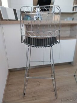 Luxus design chromové barové židle